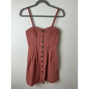 Juniors MIND CODE Cotton Sleeveless Front Buttoned Mini Dress Sz Medium M
